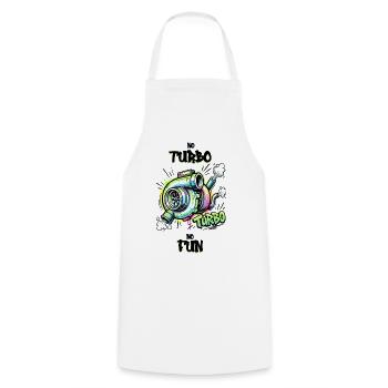 Pas de turbo, pas de plaisir. - Tablier de cuisine - blanc - Devant - AI Model Male 185 dark (185cm)