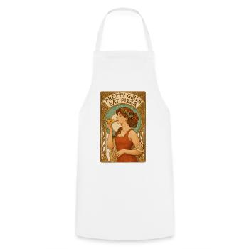 Cadeau Art nouveau de la jolie fille de la pizza - Tablier de cuisine - blanc - Devant - AI Model Male 185 dark (185cm)