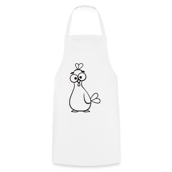 Odd Cartoon Chicken Illustration - Cooking Apron - white - Front - AI Model Male 185 dark (185cm)