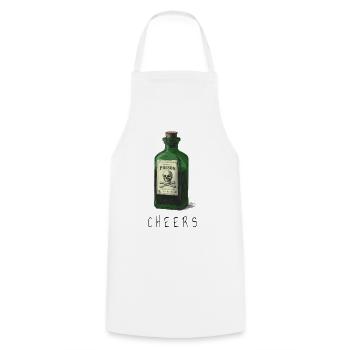 Bouteille de poison verte avec crâne - Tablier de cuisine - blanc - Devant - AI Model Male 185 dark (185cm)
