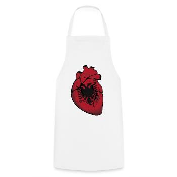 Cœur d’Albania - Tablier de cuisine - blanc - Devant - AI Model Male 185 dark (185cm)