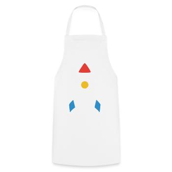 Abstract Rocket Spaceship - Cooking Apron - white - Front - AI Model Male 185 dark (185cm)