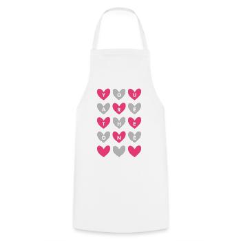 You Are The One Pink Romantic Heart Pattern Art - Kochschürze - Weiß - Vorne - AI Model Male 185 dark (185cm)