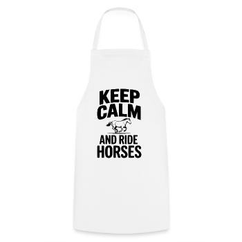 Keep Calm and Ride Horses - Cooking Apron - white - Front - AI Model Male 185 dark (185cm)
