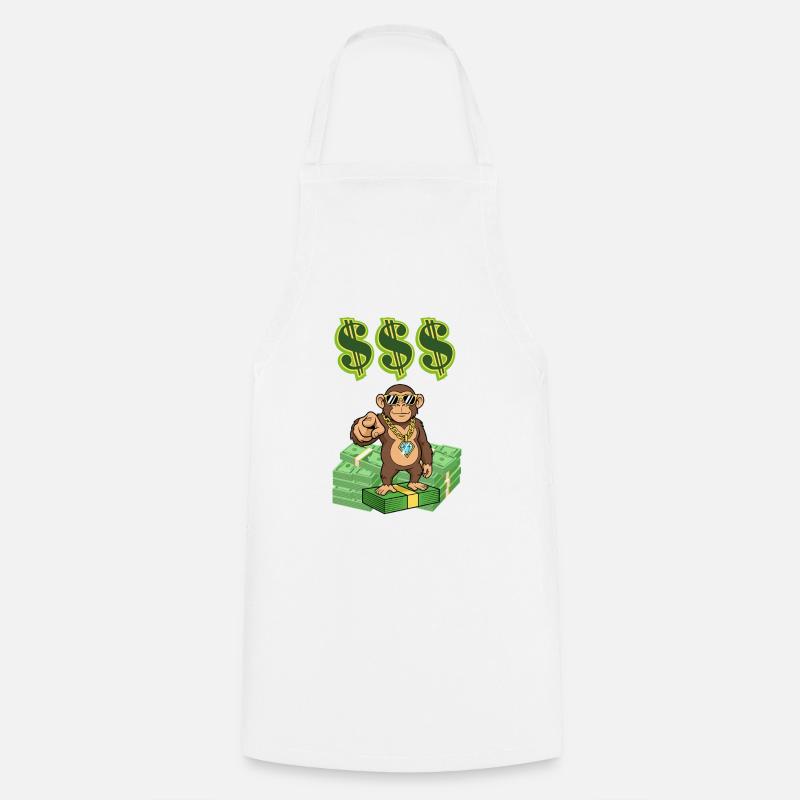 Singe riche - Tablier de cuisine - blanc