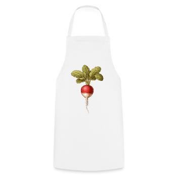 Radishes Vintage Botanical Drawing - Cooking Apron - white - Front - AI Model Male 185 dark (185cm)