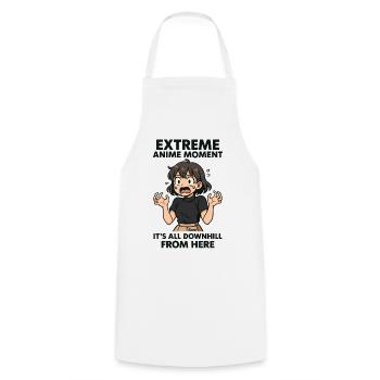 Extreme Anime Moment Downhill Vibe - Cooking Apron - white - Front - AI Model Male 185 dark (185cm)