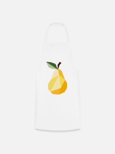 Geometrische Birne – Modernes Obst Motiv  - Kochschürze - Weiß