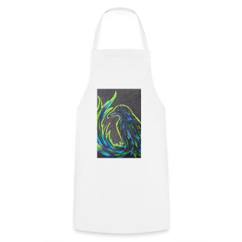 Phénix en plumage néon - Tablier de cuisine - blanc - Devant - AI Model Male 185 dark (185cm)