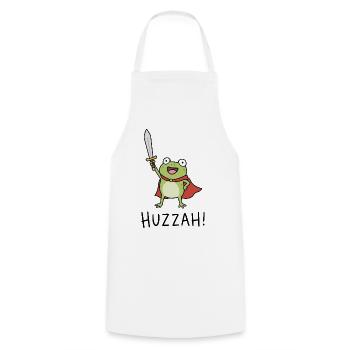 Frosch Huzzah! - Kochschürze - Weiß - Vorne - AI Model Male 185 dark (185cm)