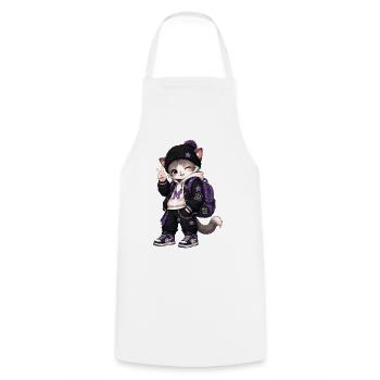 Kawaii Violet-Kätzchen auf Reise - Kochschürze - Weiß - Vorne - AI Model Male 185 dark (185cm)