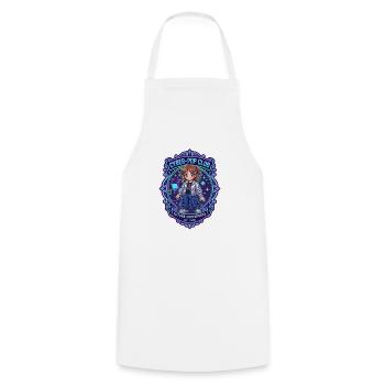 Fille cyber-pop dans le style Y2K et anime - Tablier de cuisine - blanc - Devant - AI Model Male 185 dark (185cm)