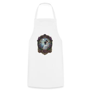 Peace by the water in Art Nouveau style - Cooking Apron - white - Front - AI Model Male 185 dark (185cm)