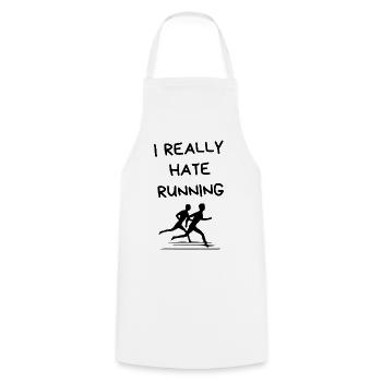I Really Hate Running – Lustiger Läufer-Spruch - Kochschürze - Weiß - Vorne - AI Model Male 185 dark (185cm)