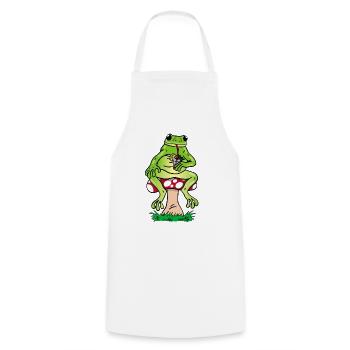 Frosch und Cocktail - Kochschürze - Weiß - Vorne - AI Model Male 185 dark (185cm)