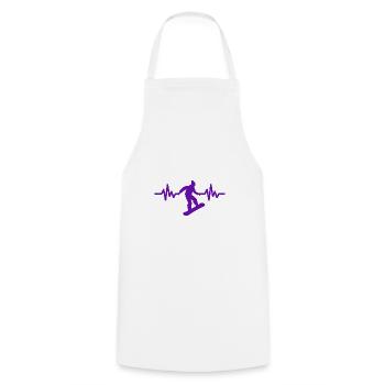 Heartbeat Snowboard - Winter Sports Snow Slope - Cooking Apron - white - Front - AI Model Male 185 dark (185cm)