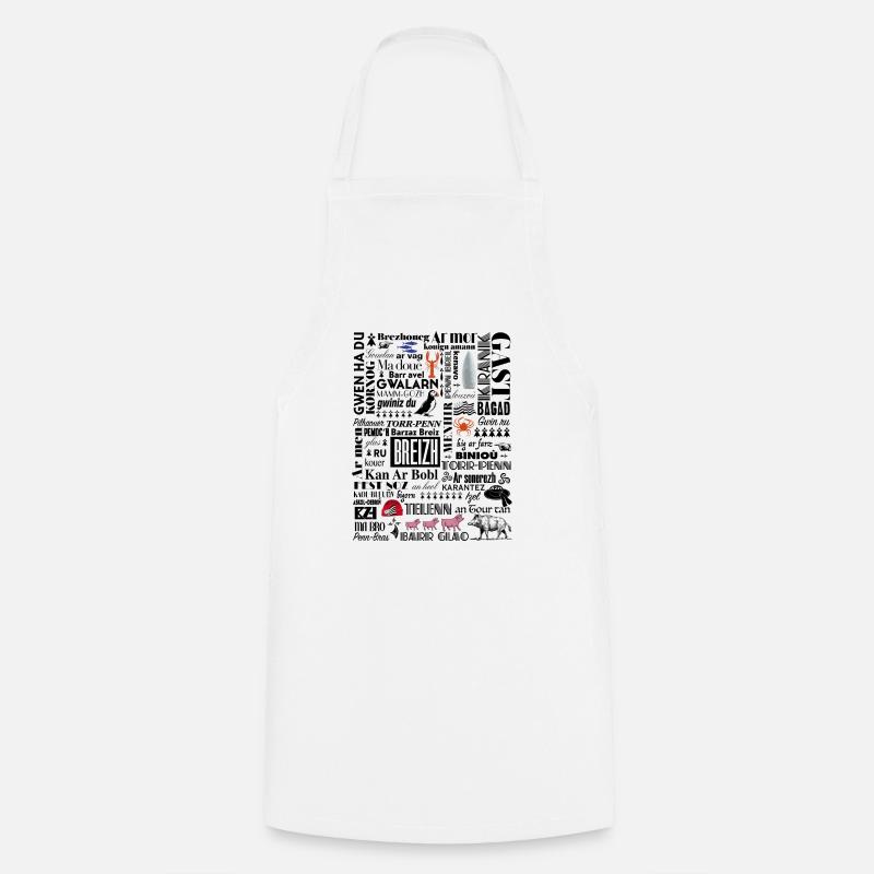LES MOTS DE LA BRETAGNE - Breizh - BZH -2 - Tablier de cuisine - blanc