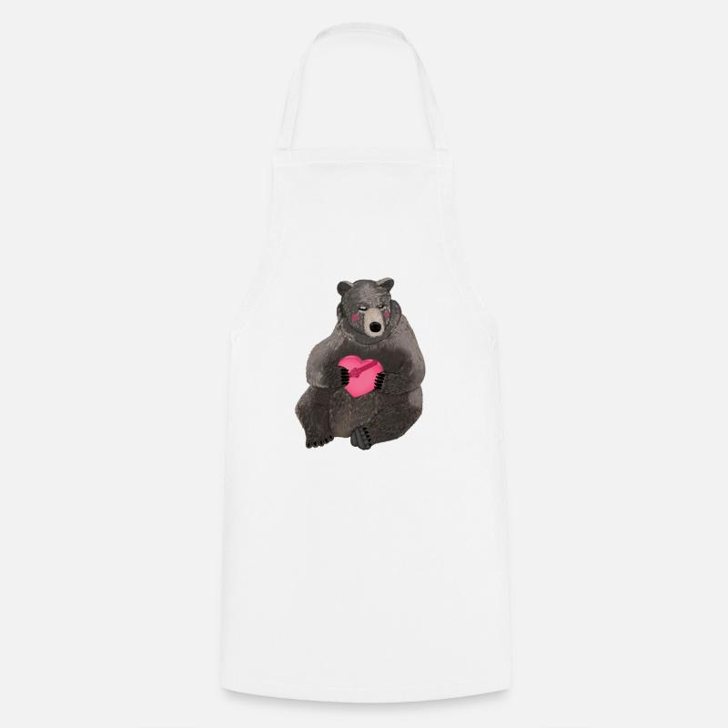 Valentine bear - Cooking Apron - white