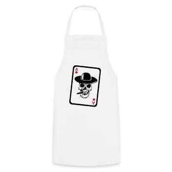 Poker-Ass Schädel Tod Kopf tot Karte MAP4 - Kochschürze - Weiß - Vorne - AI Model Male 185 dark (185cm)