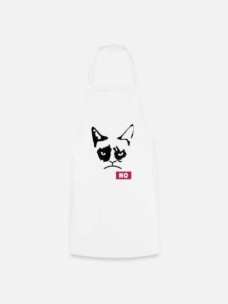 Chat grincheux - Tablier de cuisine - blanc