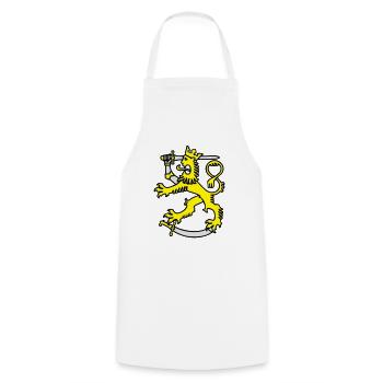 symbole finlandais drapeau au lion de Finlande - Tablier de cuisine - blanc - Devant - AI Model Male 185 dark (185cm)