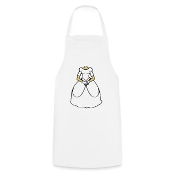 wedding dress clipart skirt dress wedding prince - Cooking Apron - white - Front - AI Model Male 185 dark (185cm)