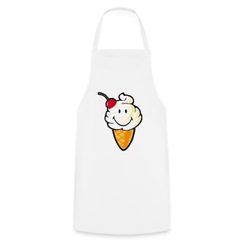 Smiley Ice Cream - Tablier de cuisine - blanc - Devant - AI Model Male 185 dark (185cm)