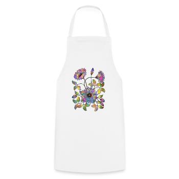 Fleurs - Tablier de cuisine - blanc - Devant - AI Model Male 185 dark (185cm)