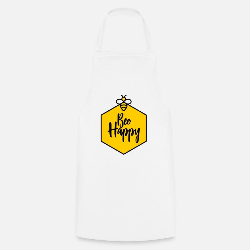 Bee Happy - Kochschürze - Weiß