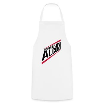 Text May contain alcohol - Cooking Apron - white - Front - AI Model Male 185 dark (185cm)
