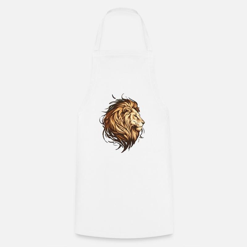 Tête de lion - Tablier de cuisine - blanc