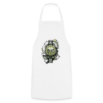 Automatic or manual winding watch for vintage fans - Cooking Apron - white - Front - AI Model Male 185 dark (185cm)