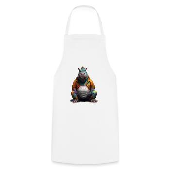 Street style hippopotamus | Hippo lovers - Cooking Apron - white - Front - AI Model Male 185 dark (185cm)