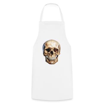 Skull Skull, symbol of death and danger - Cooking Apron - white - Front - AI Model Male 185 dark (185cm)
