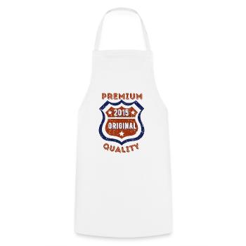 Premium Quality 2015 - Cooking Apron - white - Front - AI Model Male 185 dark (185cm)