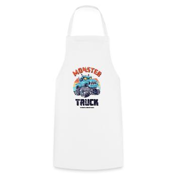 Funny Monster Truck - Cooking Apron - white - Front - AI Model Male 185 dark (185cm)