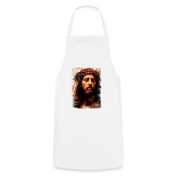 Jésus Bible Religion Chrétienne Croix Chrétienne Chrétienne - Tablier de cuisine - blanc - Devant - AI Model Male 185 dark (185cm)
