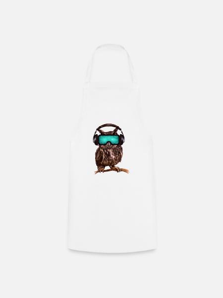 Owl_ 03 - Cooking Apron - white