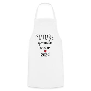 Zukünftige große Schwester - 2024 - Kochschürze - Weiß - Vorne - AI Model Male 185 dark (185cm)