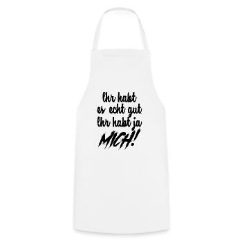 Funny Saying Picture Funny Humor Gift Idea - Cooking Apron - white - Front - AI Model Male 185 dark (185cm)