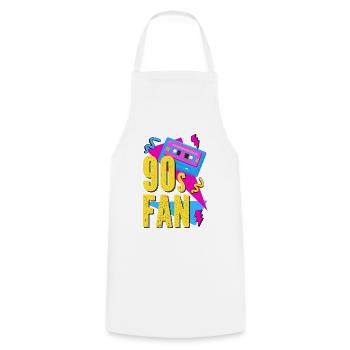 90s retro cassette - Cooking Apron - white - Front - AI Model Male 185 dark (185cm)