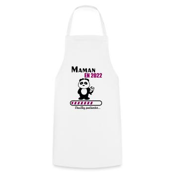 Maman en 2022 - Tablier de cuisine - blanc - Devant - AI Model Male 185 dark (185cm)