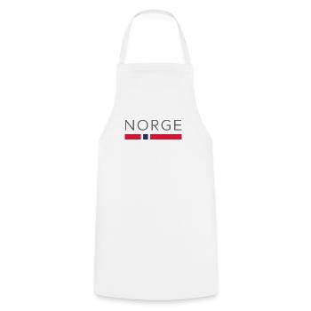 NORVÈGE WM DESIGN - cadeau de football norvégien - Tablier de cuisine - blanc - Devant - AI Model Male 185 dark (185cm)