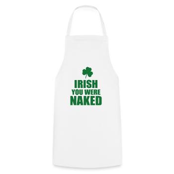 Irish you were naked - Kochschürze - Weiß - Vorne - AI Model Male 185 dark (185cm)