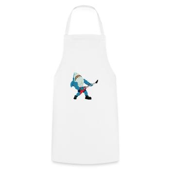 Rock 'n' Roll - Metal - Hard rock - Hai Guitar - Cooking Apron - white - Front - AI Model Male 185 dark (185cm)