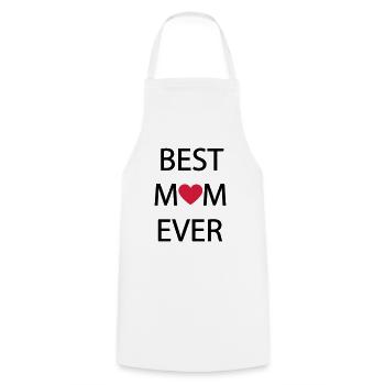 BEST MOM EVER - Cooking Apron - white - Front - AI Model Male 185 dark (185cm)