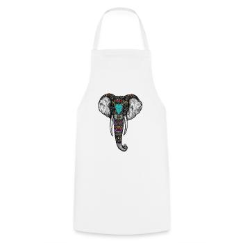 Indischer Elefant - Kochschürze - Weiß - Vorne - AI Model Male 185 dark (185cm)