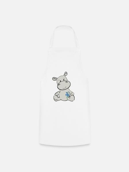 Happy Hippo - Kochschürze - Weiß