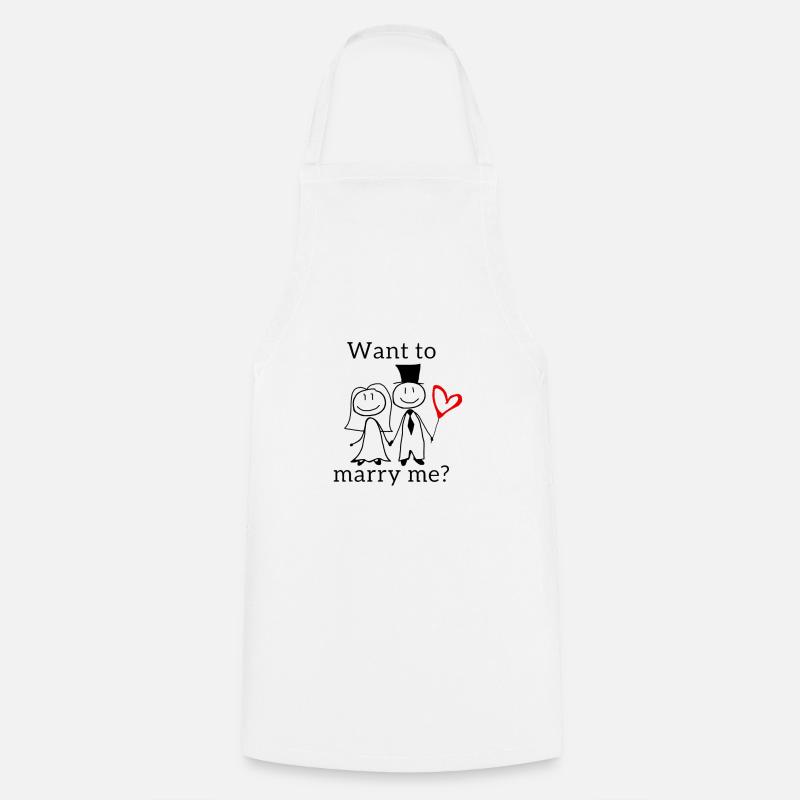 proposition de mariage - Tablier de cuisine - blanc