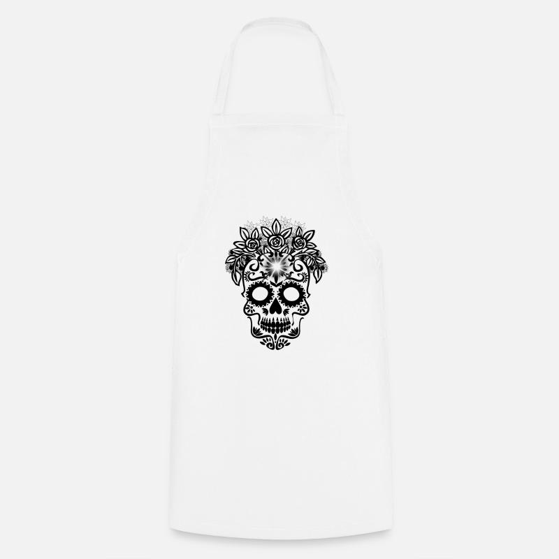Art du crâne de sucre - Tablier de cuisine - blanc